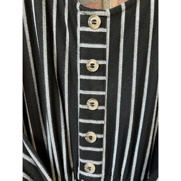 Jolt Black & White Striped Jumpsuit With Button Detail & Tie Waist - Picture 9 of 9